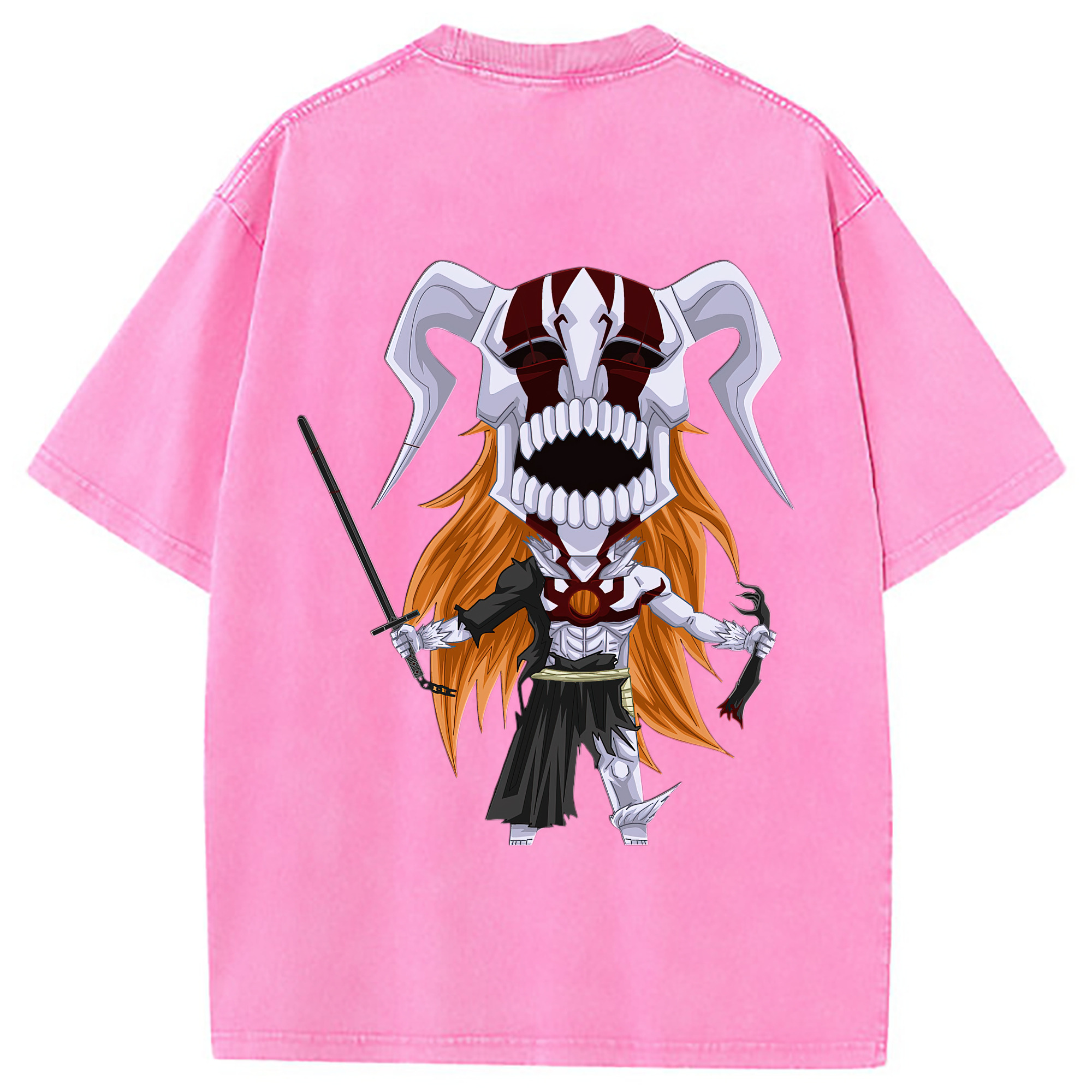（画像用） ブリーチ 黒崎一護（くろさき いちご）BLEACH Kurosaki Ichigo 綿100% ヴィンテージ風 半袖Tシャツ（背面プリント）